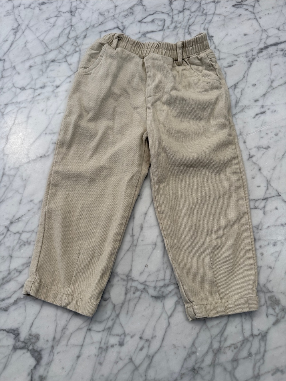 Kids Tiny Tribe Neutral Tan Trousers Sz 4T Pull-On Pants
